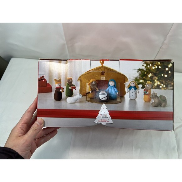 10 Piece Martha Stewart Holiday Felt Christmas‎ Nativity Set W Box Retired - Picture 6 of 6